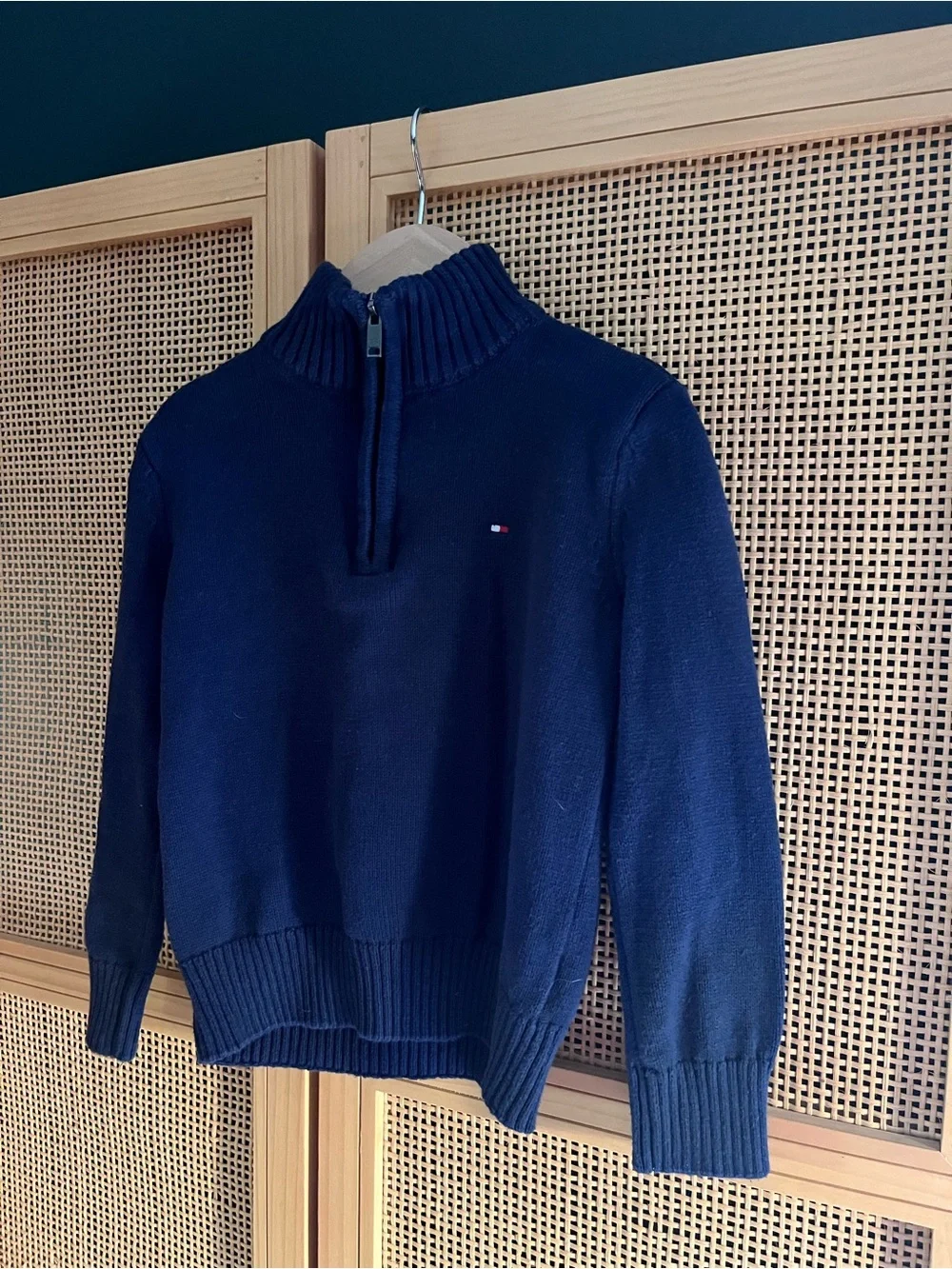 Tommy Hilfiger Navy Quarter-Zip Mock Neck Sweater - Boys 4